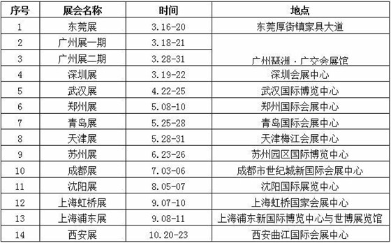 2016年最全办公家具展时间表-壹品欧迪办公家具分享